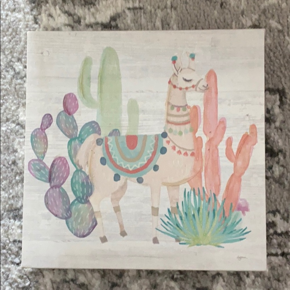 8x8 “lovely llamas II” on canvas